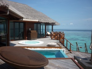 The Stunning View from the deck of the Ocean Pavilion at Huvafenfushi