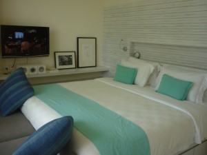 Bedroom of the Duplex Beach Villa at Holiday Inn Kandooma