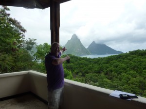 The view of the Pitons