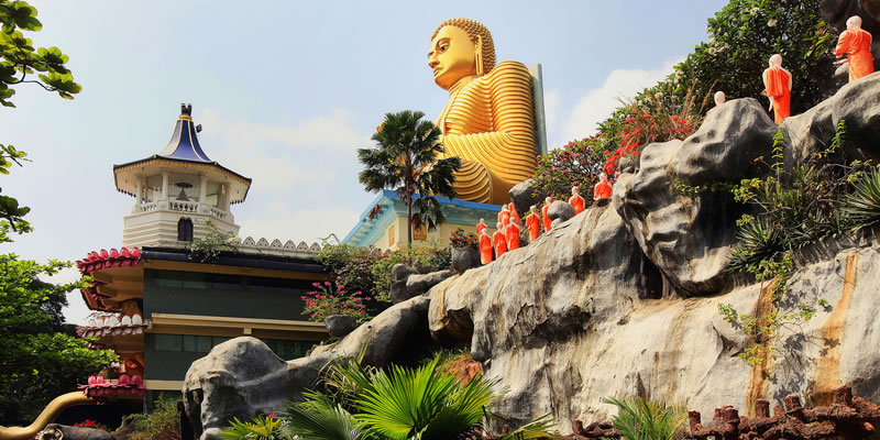 Monks in Thailand visit the Buddhist temple