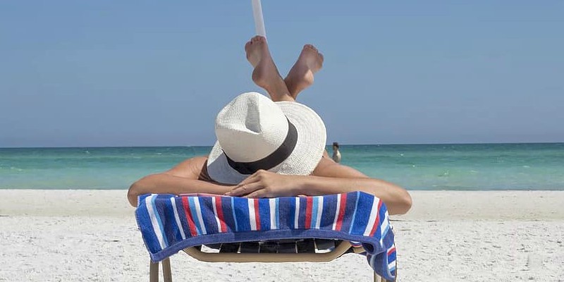 Woman relaxing on the beach