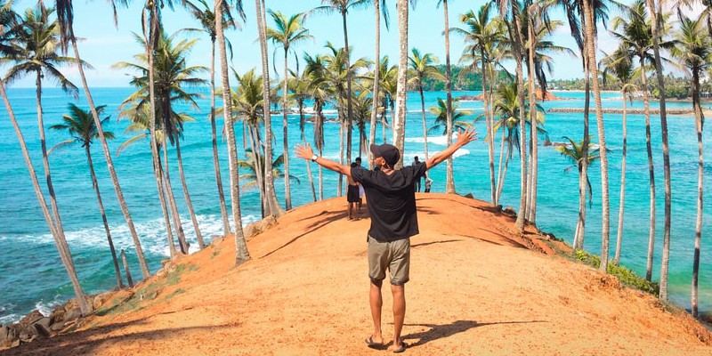 Man on a tropical excursion