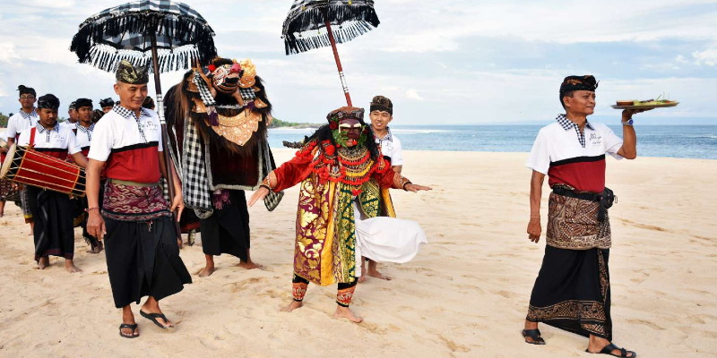 a traditional Ngelawang celebration