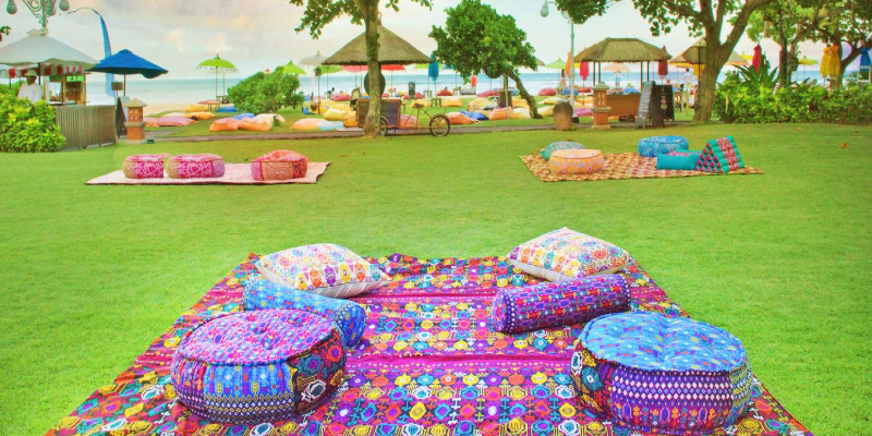 yoga on the lawn is activity at Ayodya Resort