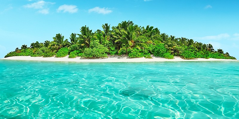 an uninhabited island in the Maldives