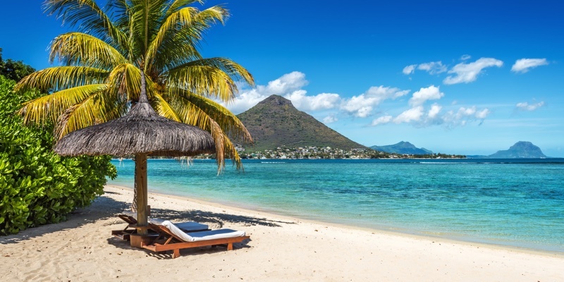 A picture of a beach in Mauritius 
