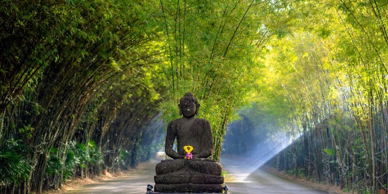 A Buddhist statue in the grounds the Pavilions Phuket Thailand resort