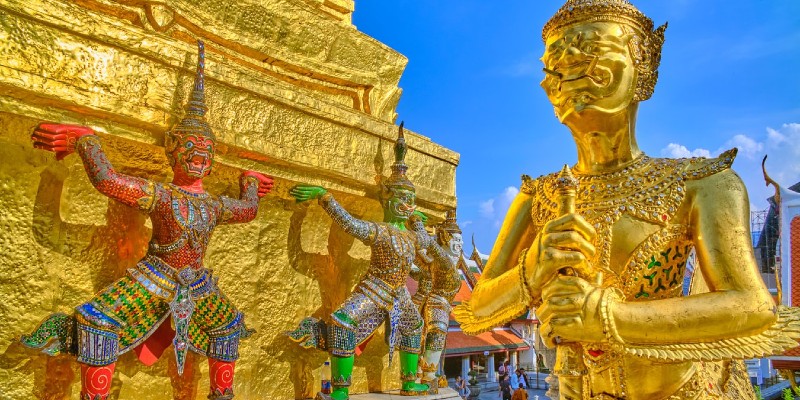 The symbols aroud the site of the Grand Palace in Bangkok