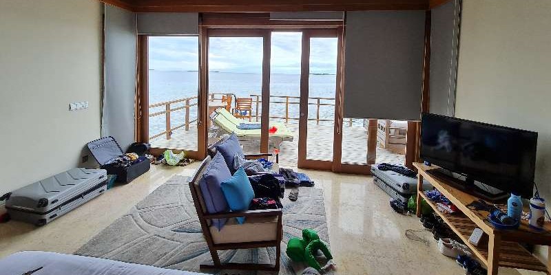 Inside Jonny's villa at at Furaveri Island Resort & Spa