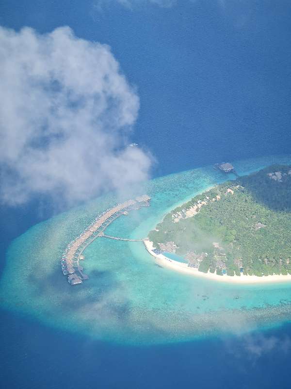 View of Furaveri Island from a seaplane