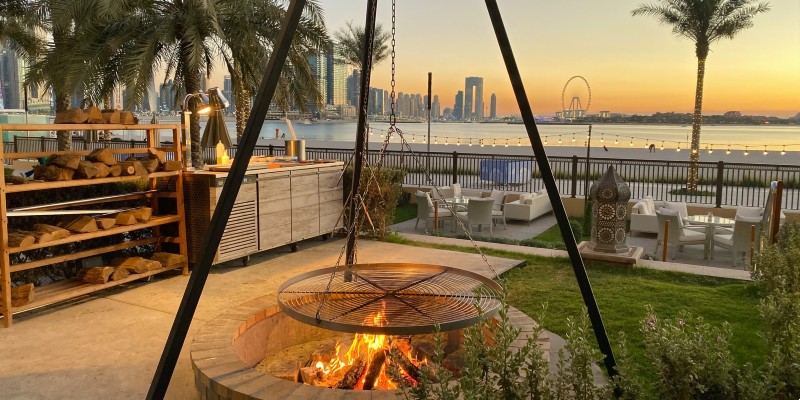 Relaxed outdoor area overlooking Dubai