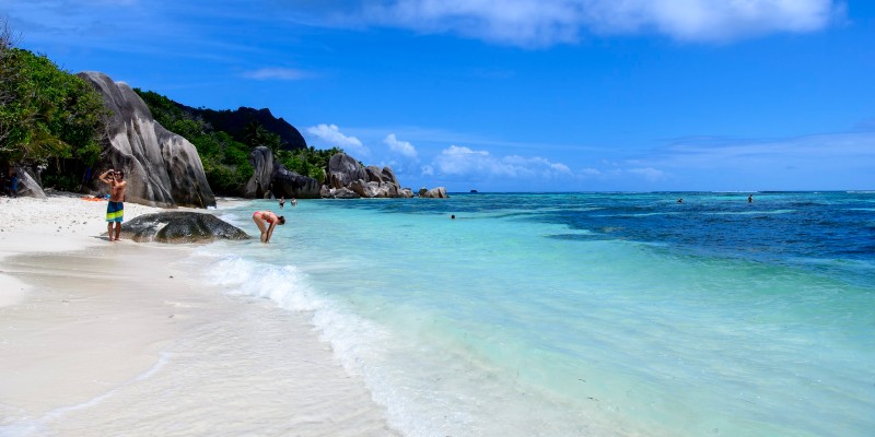 Anse Volbert beach in Seychelles