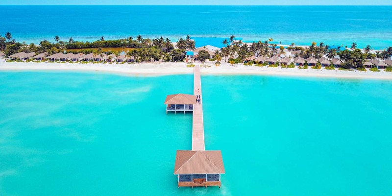 The welcome jetty at South Palm, Maldives