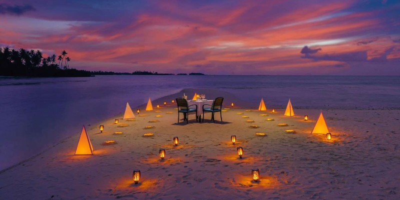 Enjoy a romantic dinner on the beach