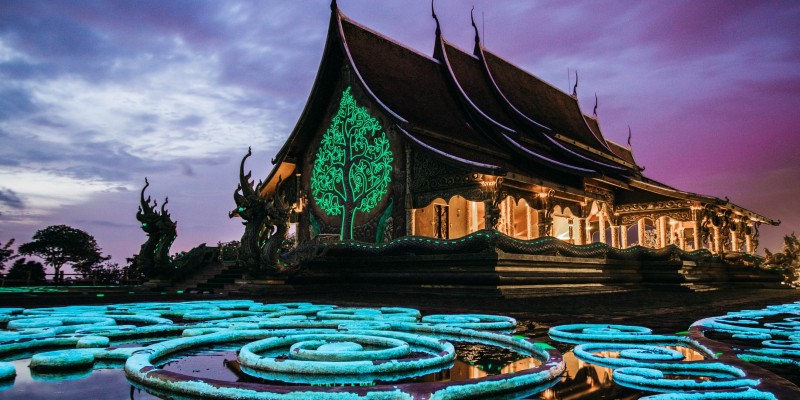 Glowing jade temple