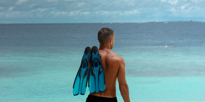 A man about to go diving