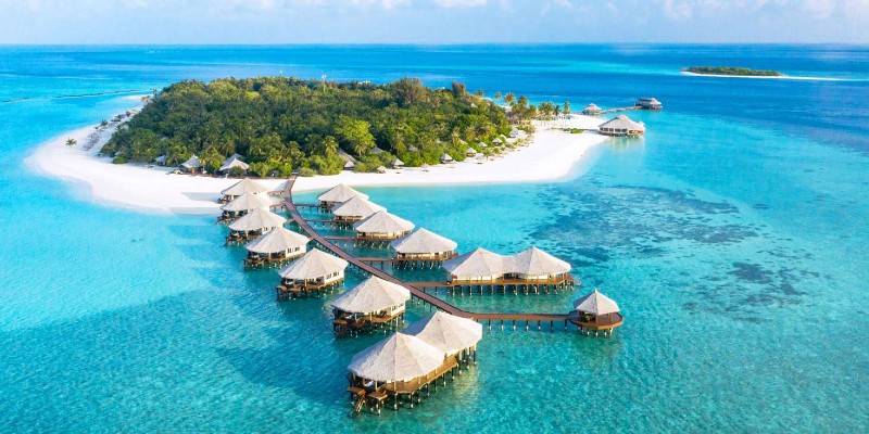 An aerial view of the stunning Kihaa Maldives resort