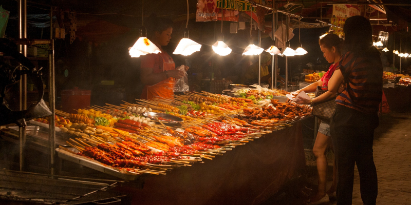 Delicious cuisine is on offer at most night markets in Thailand