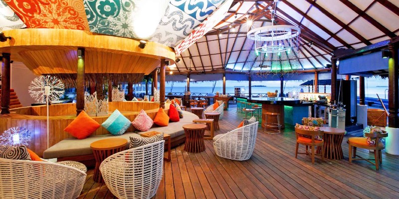 Playfully designed resort bar