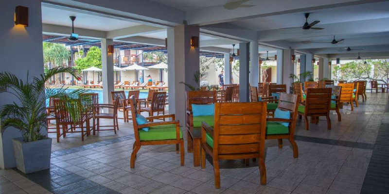 Enjoy a meal at the outdoor lounge
