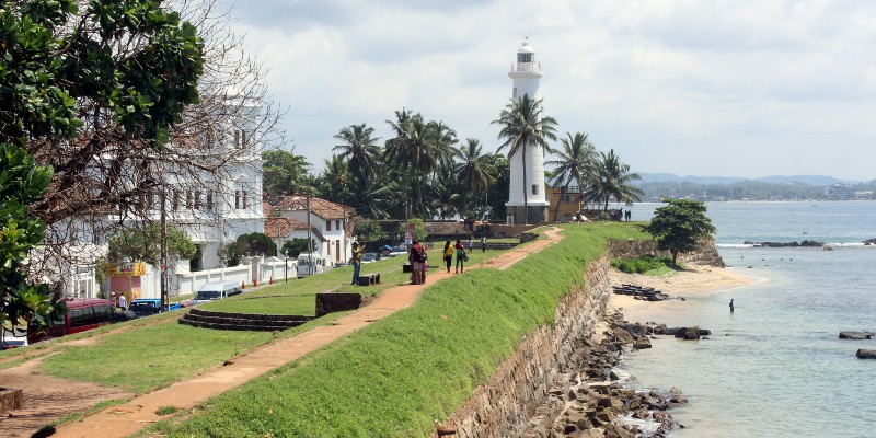 The old lighthouse and waterfront in Galle, Sri Lanka