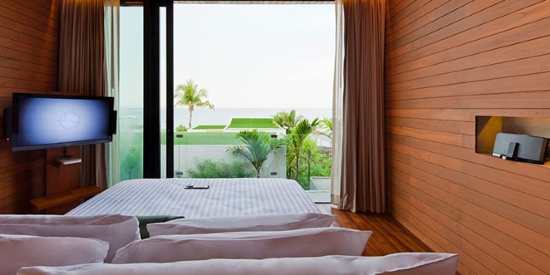 View from the bed in a Duplex Grand Private Pool Villa