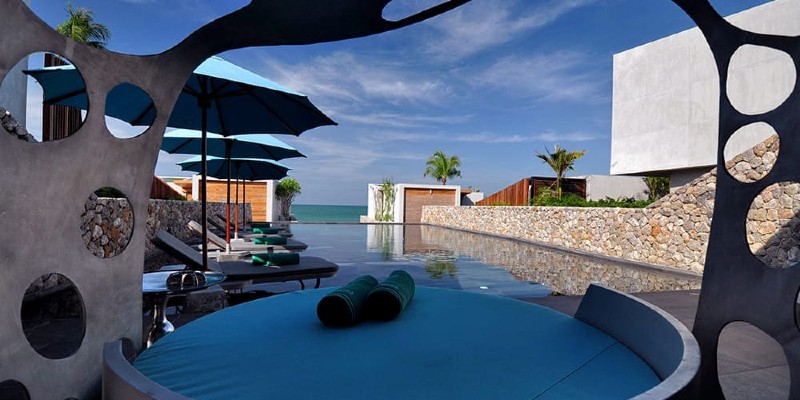 View from a poolside cabana at Casas de La Flora