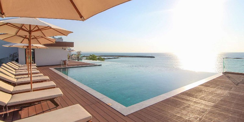 Rooftop bar and infinity pool
