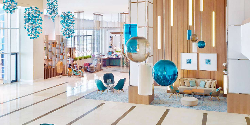 The welcoming lobby at Holiday Inn Dubai Festival City