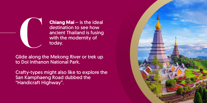 C - is for Chiang Mai. A stunning city in the north of Thailand. The ideal destination for seeing how ancient Thailand is fusing with the modernity of today's big cities.