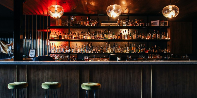 View of a dimly lit bar