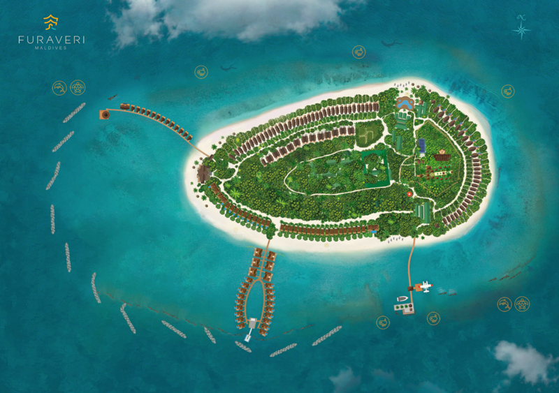 Aerial graphic of Furaveri Island