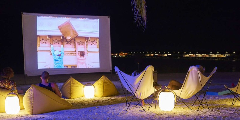 Beach cinema evening