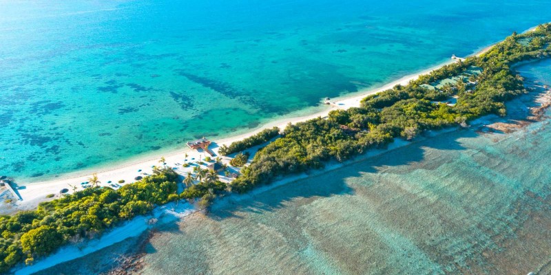 Aerial shot of Canareef island resort