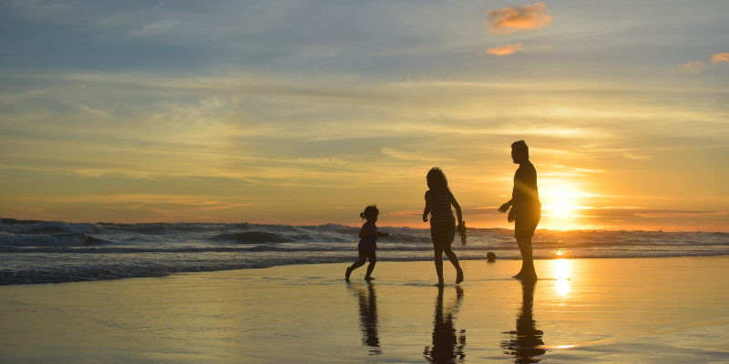 Family on the beach