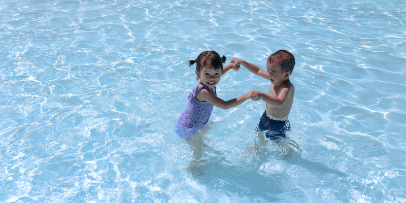 Kids playing in water