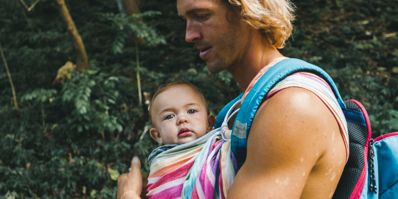 Baby and dad on hike
