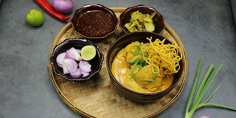 Dishes cooked in a Thai cooking class