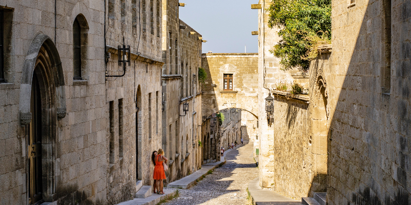 The Street of Knights, Rhodes.  Photo by Andrew Vvedenskij on Unsplash 