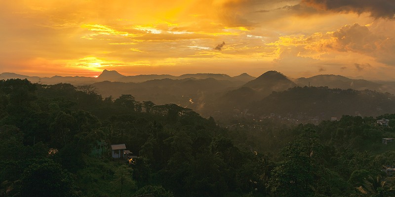 Sunsetting over the hills in Sri Lanka