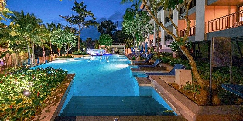 Main pool at Novotel Phuket Kata Avista Resort & Spa at night